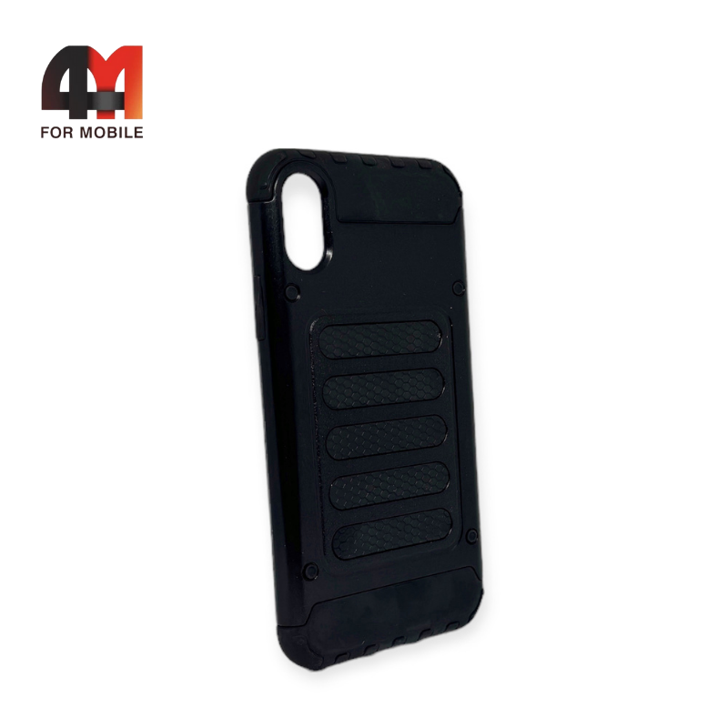 Чехол Iphone X/Xs пластиковый, противоударный, черного цвета, Spigen - фото 1 - id-p226624263