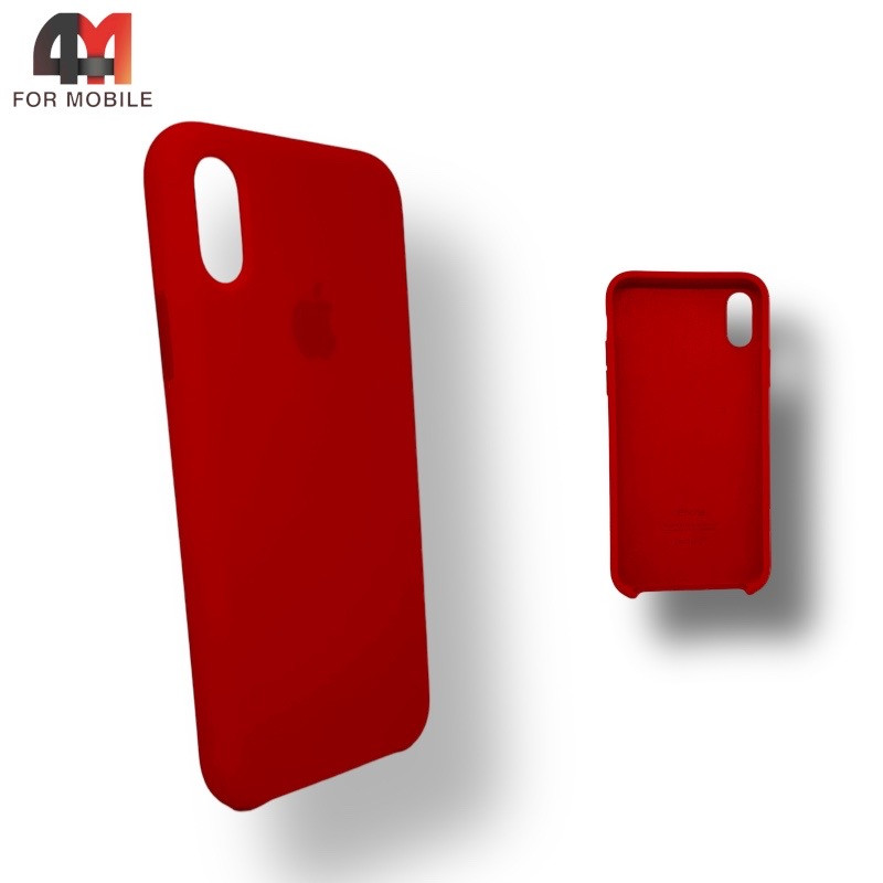 Чехол Iphone X/Xs Silicone Case, 14 красного цвета - фото 1 - id-p226617619