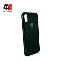 Чехол Iphone X/Xs силиконовый, глянцевый c логотипом, цвет хаки, Hicool