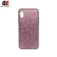 Чехол Iphone X/Xs пластик, мозаика, розового цвета
