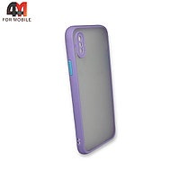 Чехол Iphone X/Xs пластиковый с усиленной рамкой, лавандового цвета