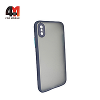 Чехол Iphone X/Xs пластиковый с усиленной рамкой, серого цвета