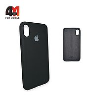 Чехол Iphone X/Xs Silicone Case с закрытым низом, темно-серого цвета