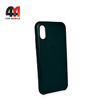 Чехол Iphone X/Xs пластиковый, Leather Case, зеленого цвета