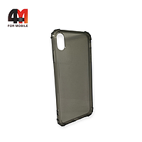 Чехол Iphone XR силиконовый с усиленными углами, серого цвета