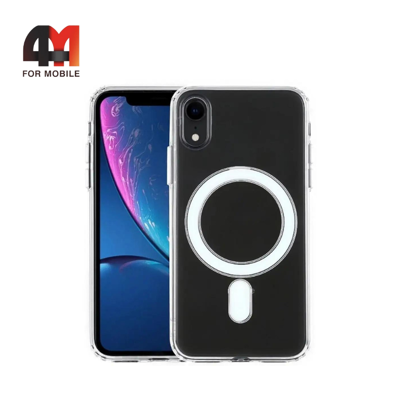 Чехол Iphone XR силиконовый, плотный + MagSafe , прозрачный, J-Case - фото 1 - id-p226622156
