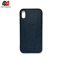Чехол Iphone XR силиконовый, под кожу, Audi, черного цвета