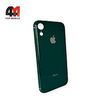 Чехол Iphone XR силиконовый, глянцевый с логотипом, зеленого цвета, Hicool
