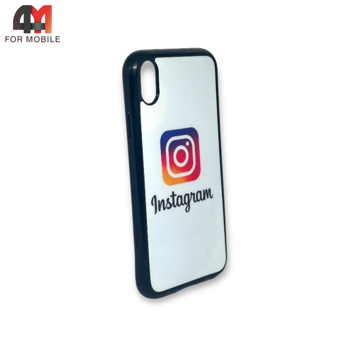 Чехол Iphone XR силиконовый с рисунком, Instagram, белого цвета - фото 1 - id-p226617563