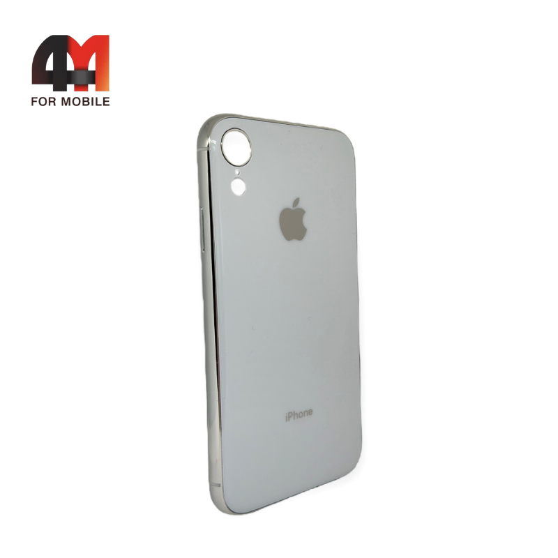 Чехол Iphone XR силиконовый, глянцевый с логотипом, белого цвета, Hicool - фото 1 - id-p226621101