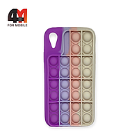 Чехол Iphone XR силиконовый, pop it, фиолетового цвета