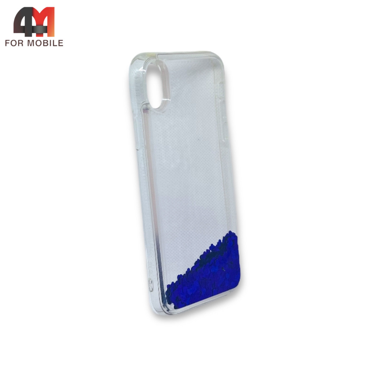 Чехол Iphone XR силиконовый с водичкой, синего цвета - фото 1 - id-p226620806