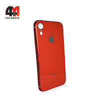 Чехол Iphone XR силиконовый, глянцевый с логотипом, оранжевого цвета, Hicool
