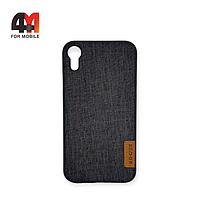 Чехол Iphone XR силиконовый, тканевый, серого цвета, G-Case