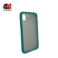 Чехол Iphone XR пластиковый с усиленной рамкой, мятного цвета