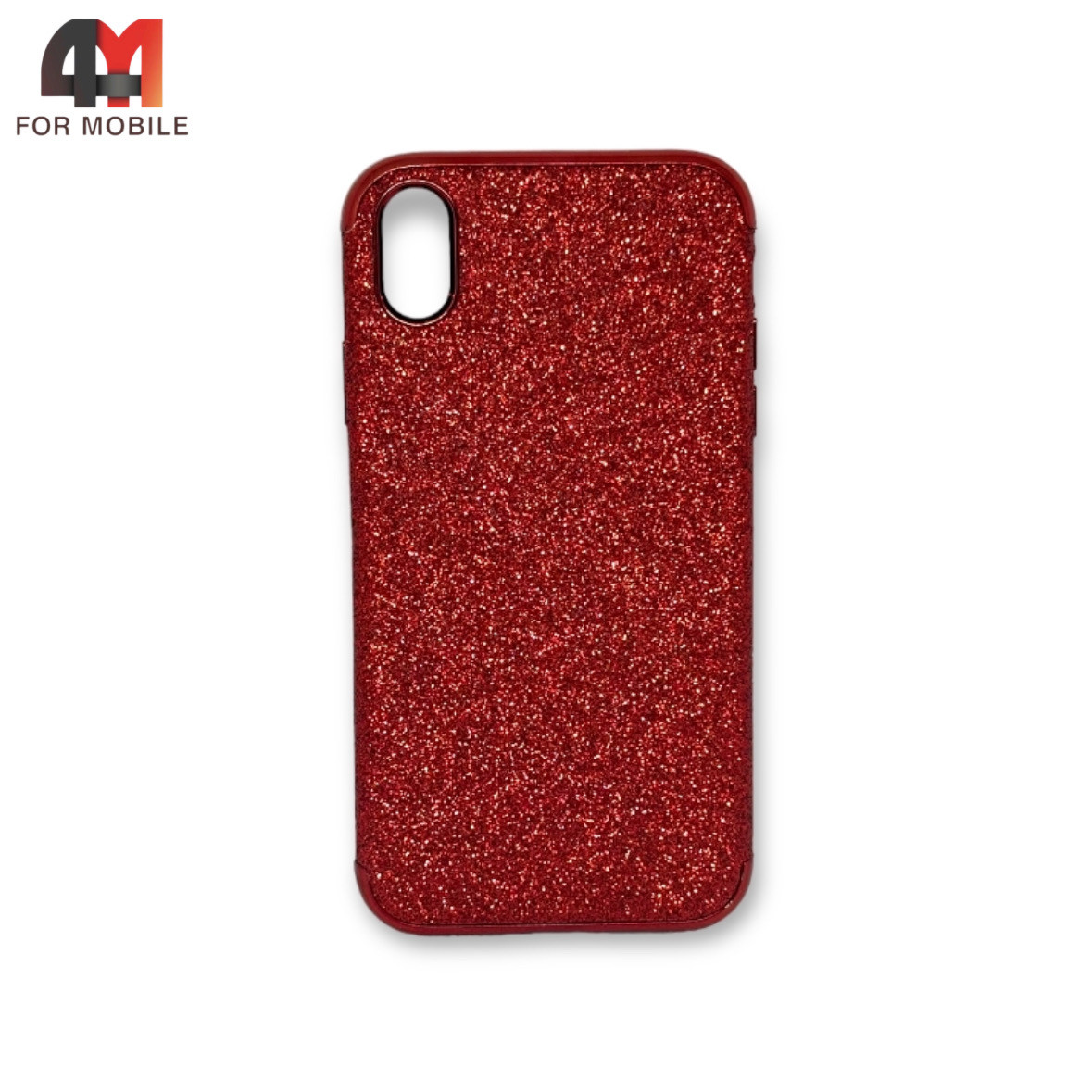 Чехол Iphone XR силиконовый, блестящий, красного цвета - фото 1 - id-p226619885