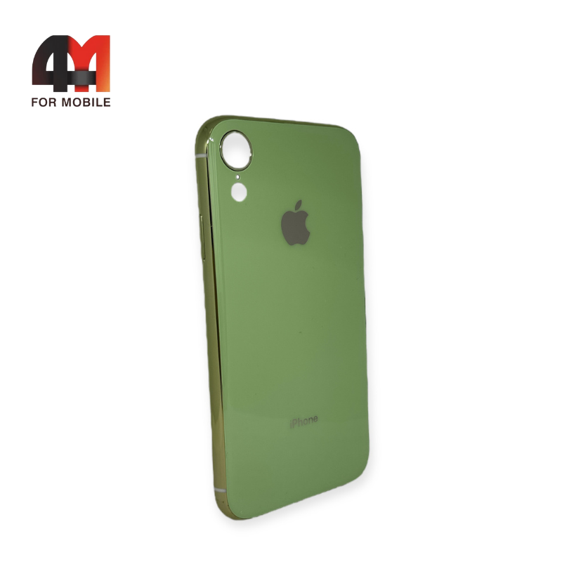 Чехол Iphone XR силиконовый, глянцевый с логотипом, салатового цвета, Hicool - фото 1 - id-p226621034