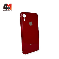 Чехол Iphone XR силиконовый, глянцевый с логотипом, красного цвета, Hicool