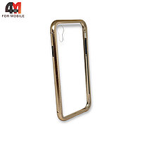 Чехол Iphone XR пластиковый, магнитный, золотого цвета
