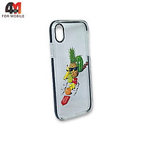 Чехол Iphone XR силиконовый с рисунком, фрукты