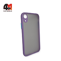Чехол Iphone XR пластиковый с усиленной рамкой, лавандового цвета