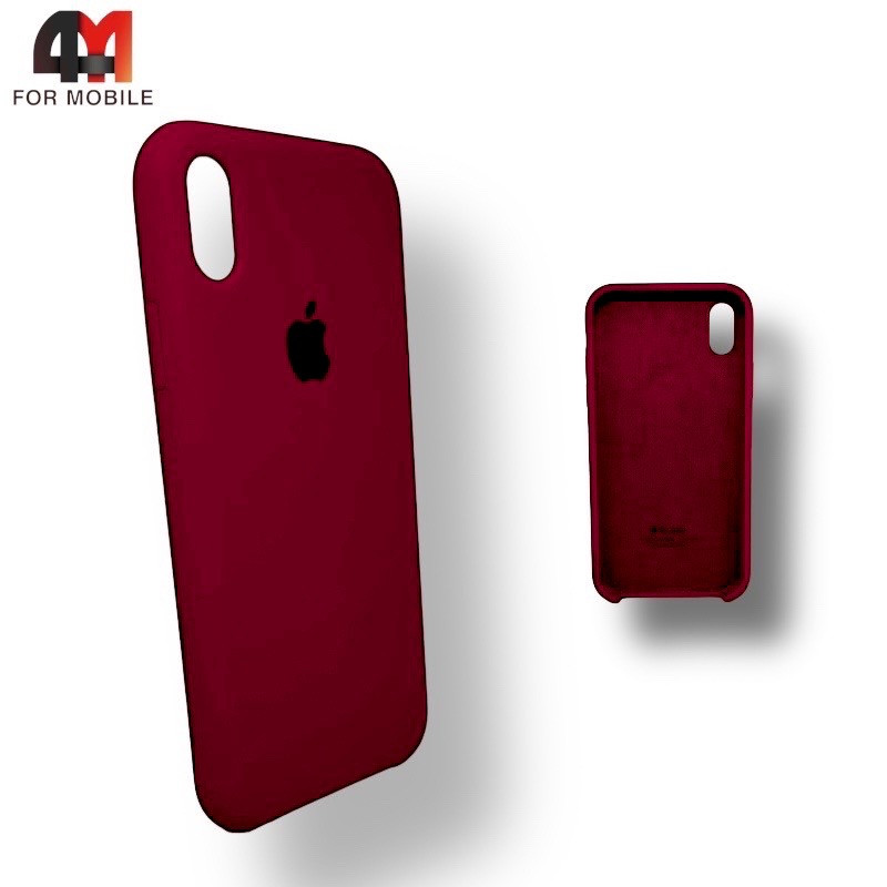 Чехол Iphone XR Silicone Case, 52 бордового цвета - фото 1 - id-p226619980