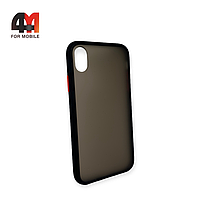 Чехол Iphone XR пластиковый с усиленной рамкой, черного цвета
