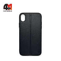 Чехол Iphone XR силиконовый, под кожу, черного цвета, HDD