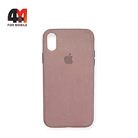 Чехол Iphone XR пластиковый, Alcantara, розового цвета
