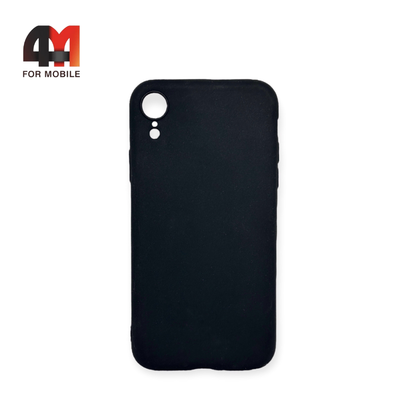 Чехол Iphone XR силиконовый, матовый, черного цвета - фото 1 - id-p226618298