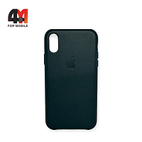 Чехол Iphone XR пластиковый, Leather Case, зеленого цвета
