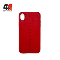 Чехол Iphone XR силиконовый, под кожу, красного цвета, HDD