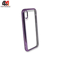 Чехол Iphone XR силиконовый с фиолетовым ободком