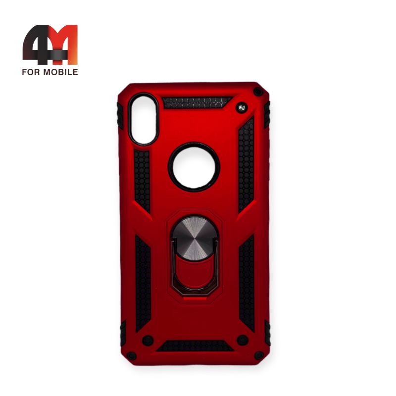 Чехол Iphone Xs Max пластиковый, противоударный, красного цвета, Case - фото 1 - id-p226622581