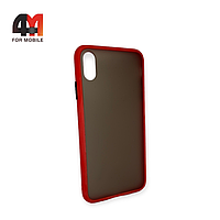 Чехол Iphone Xs Max пластиковый с усиленной рамкой, красного цвета
