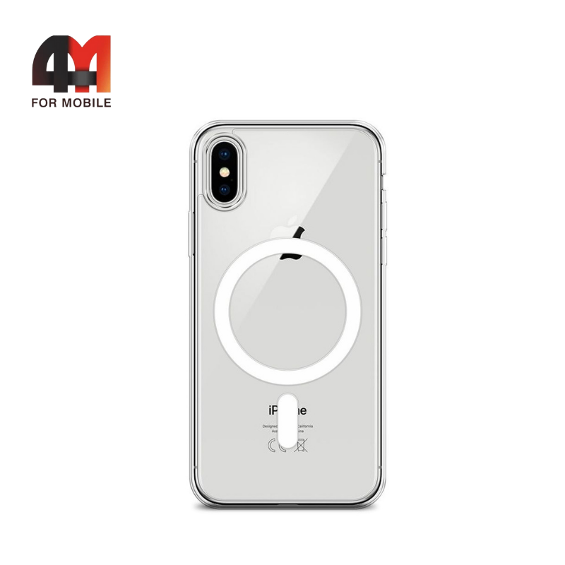 Чехол Iphone Xs Max силиконовый, плотный + MagSafe , прозрачный, J-Case - фото 1 - id-p226617628