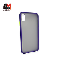 Чехол Iphone Xs Max пластиковый с усиленной рамкой, фиолетового цвета