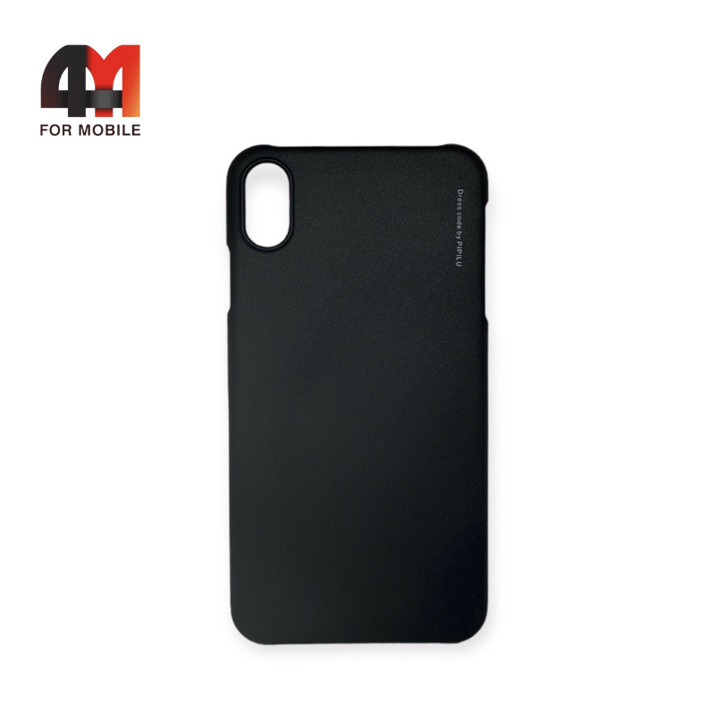 Чехол Iphone Xs Max пластиковый, матовый, черного цвета, X-Level - фото 1 - id-p226624596
