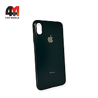Чехол Iphone Xs Max силиконовый, матовый с логотипом, темно-зеленого цвета, Hicool