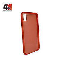 Чехол Iphone Xs Max пластиковый, Clear Case, красного цвета