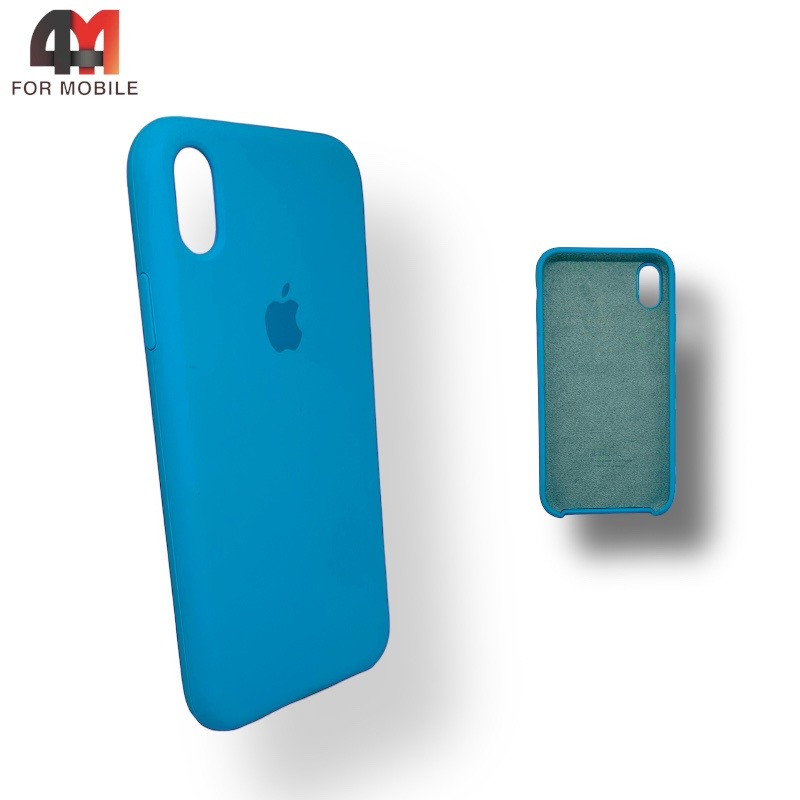 Чехол Iphone Xs Max Silicone Case, 16 голубого цвета - фото 1 - id-p226617457