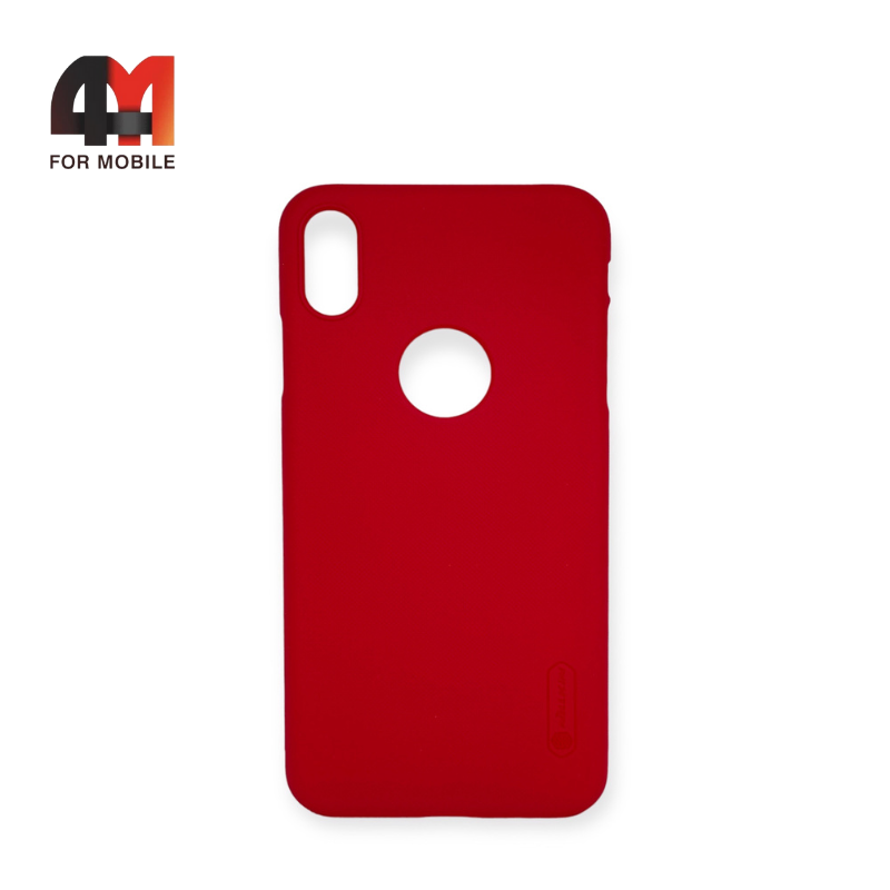 Чехол Iphone Xs Max пластиковый, с подставкой, красного цвета, Nillkin - фото 1 - id-p226620162