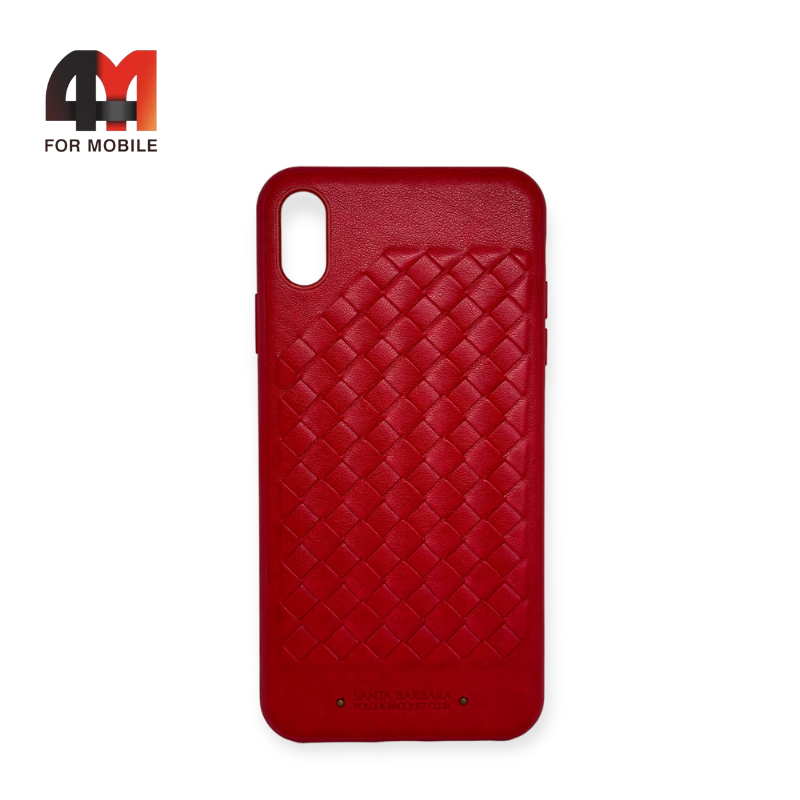 Чехол Iphone Xs Max пластиковый, кожа, красного цвета, RAVEL, Santa Barbara - фото 1 - id-p226617661