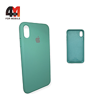 Чехол Iphone Xs Max Silicone Case с закрытым низом, мятного цвета