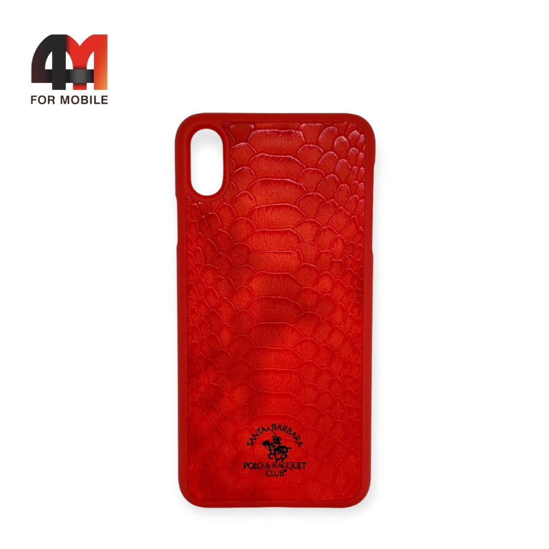 Чехол Iphone Xs Max пластиковый, рептилия, красного цвета, Santa Barbara - фото 1 - id-p226618196