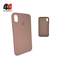 Чехол Iphone Xs Max Silicone Case с закрытым низом, пудрового цвета