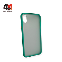 Чехол Iphone Xs Max пластиковый с усиленной рамкой, мятного цвета