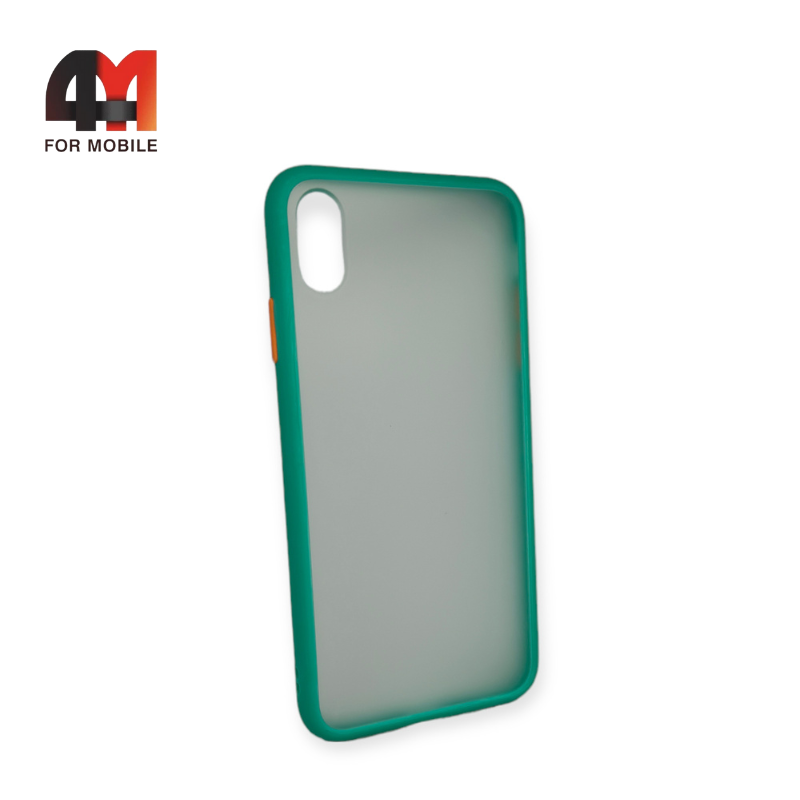 Чехол Iphone Xs Max пластиковый с усиленной рамкой, мятного цвета - фото 1 - id-p226618698