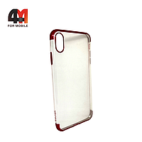 Чехол Iphone Xs Max силиконовый с ободком, красного цвета, Sulada