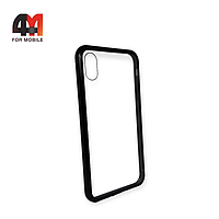 Чехол Iphone Xs Max пластиковый, магнитный, черного цвета
